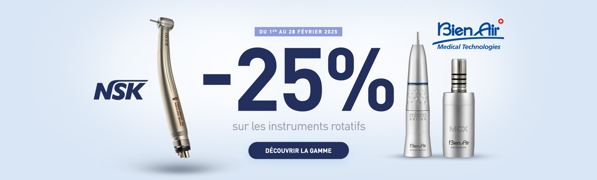 -25% sur les instruments rotatifs jusqu'au 28/02